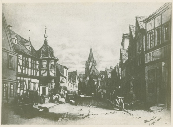 Ansicht einer Straße in Ahrweiler, 1841 Ansicht einer Straße in Ahrweiler, 1841