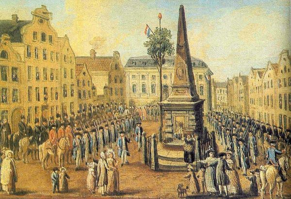 Freiheitsbaumes auf dem Markt in Bonn, Ölgemälde 1795