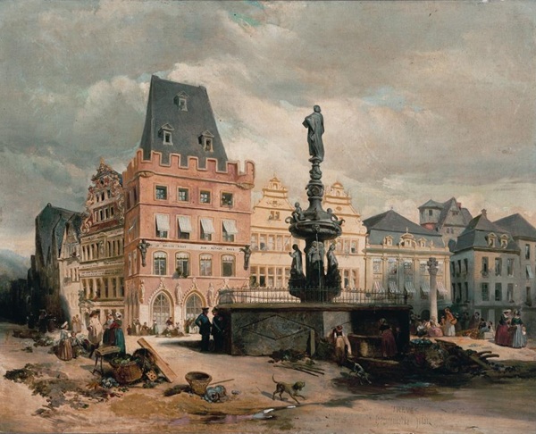 Ansicht des Trierer Hauptmarktes, um 1847 Ansicht des Trierer Hauptmarktes, um 1847