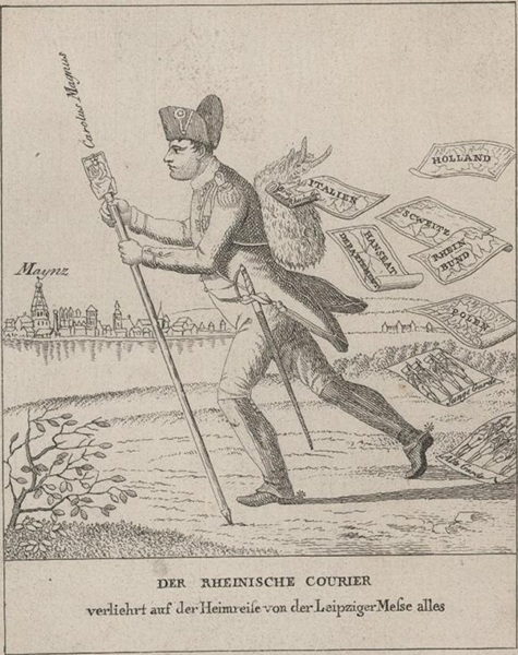 Karikatur auf Napoleon "Der Rheinische Courier", 1814 Karikatur auf Napoleon "Der Rheinische Courier", 1814