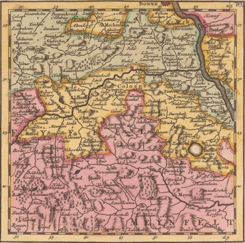 Karte Eifel und Hunsrück 1743